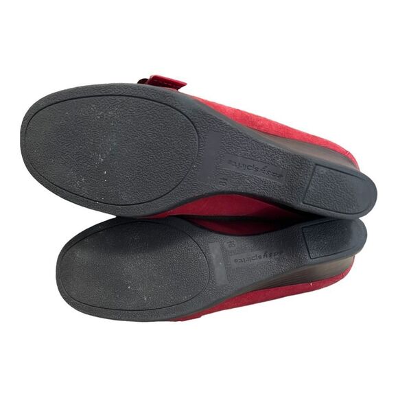 Easy spirit red sueded leather wedge loafers size 8.5 - Picture 8 of 10